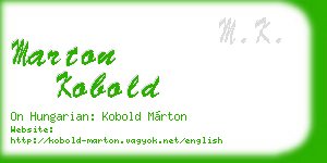 marton kobold business card