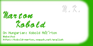 marton kobold business card